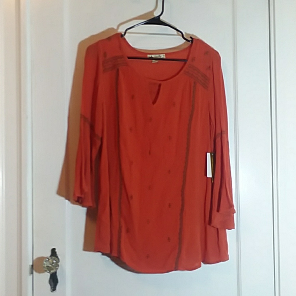 NWT Unity World Wear | Orange Bohemian Blouse